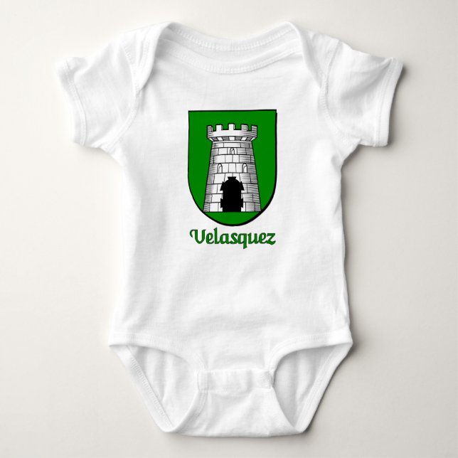 Velasquez Family Shield Baby Bodysuit (Front)