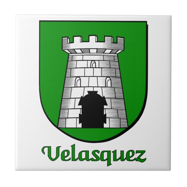 Velasquez Family Shield Decorative Tile (Front)