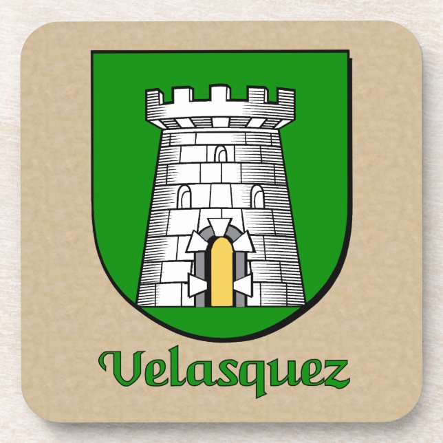 Velasquez Heraldic Shield Coaster (Front)