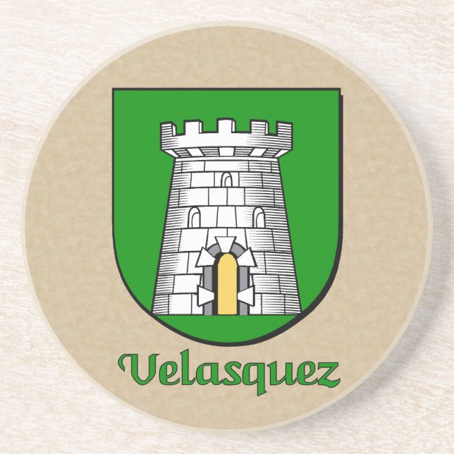 Velasquez Heraldic Shield Coaster (Front)
