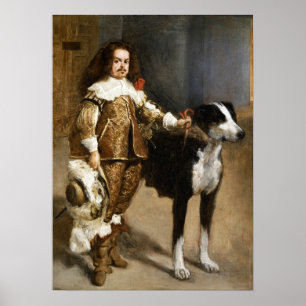 Velázquez - A Fool With A Dog 1650 Poster
