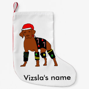 Velcro Christmas Vizsla Small Christmas Stocking