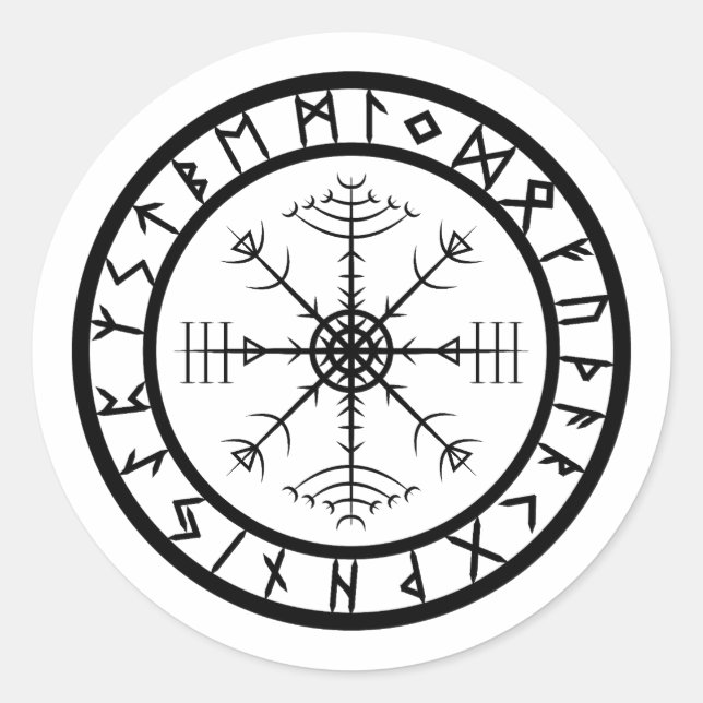 Veldismagn - Rune Circle Classic Round Sticker (Front)