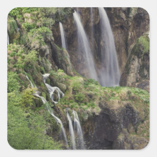 Veliki Slap (Waterfall) Plitvice Lakes National Square Sticker