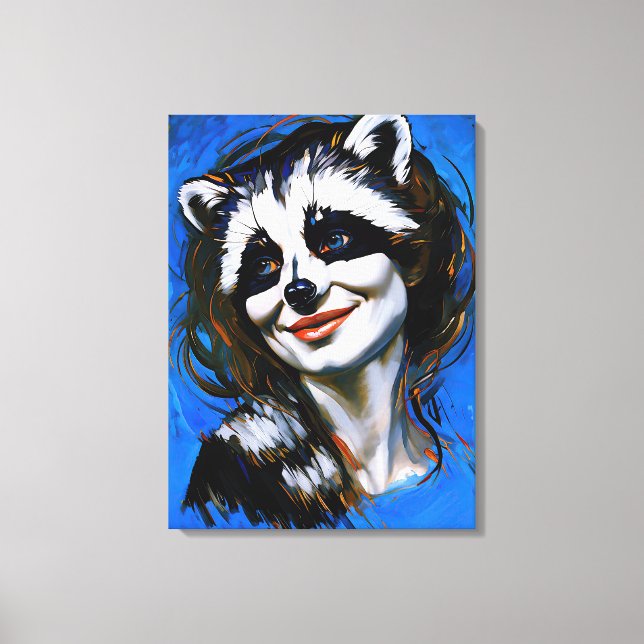 “Velka Teyani”  Whispering Racoon Trickster  Canvas Print (Front)