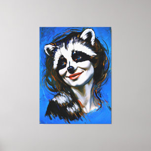 “Velka Teyani” Whispering Racoon Trickster Canvas Print