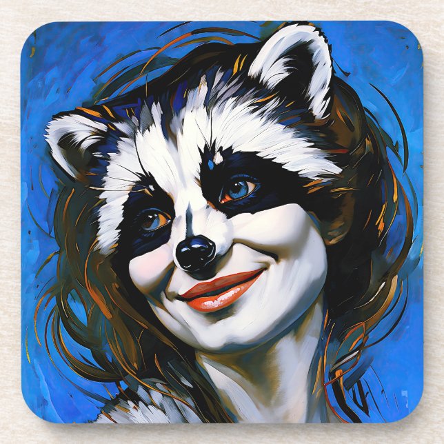 “Velka Teyani”  Whispering Racoon Trickster  Coaster (Front)