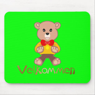 Velkommen Bear Apple Green Welcome Mouse Pad