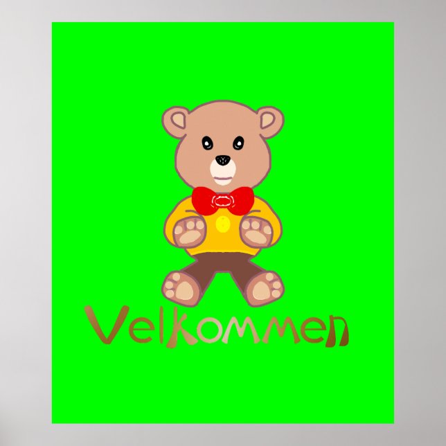 Velkommen Bear Apple Green Welcome   Poster (Front)