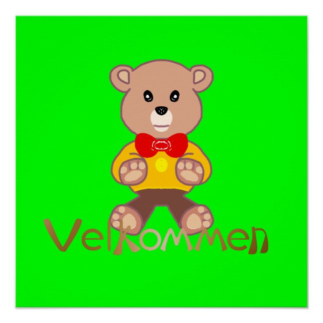 Velkommen Bear Apple Green Welcome   Poster (Front)