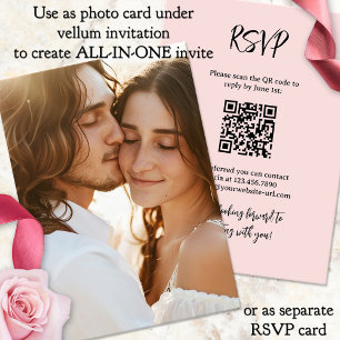 Vellum Background Photo All in One Wedding Invitation