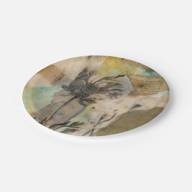 Vellum Floral II Paper Plate (Angled)