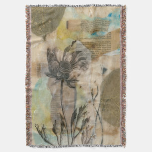 Vellum Floral II Throw Blanket