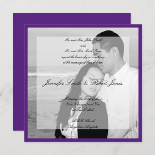 Vellum Look Photo Square Wedding Invitation
