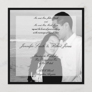 Vellum Look Photo Square Wedding Invitation