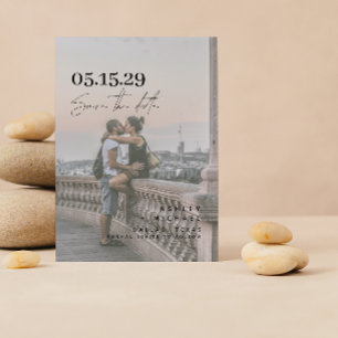 Vellum Look QR Code Typography Photo Save The Date