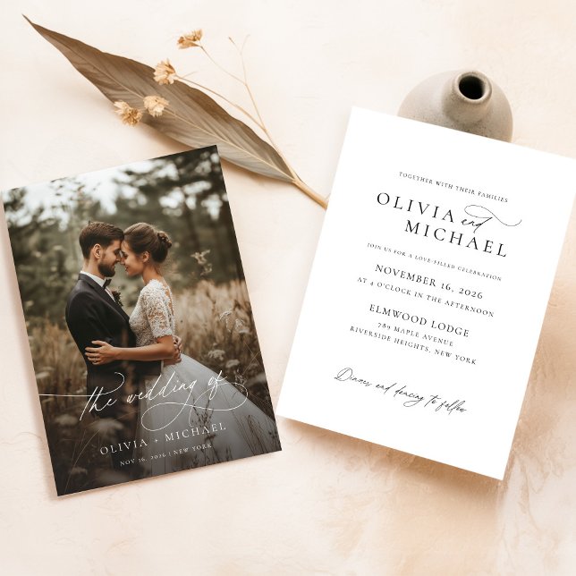 Vellum Overlay Wedding Invitation With Photo (Creator Uploaded)