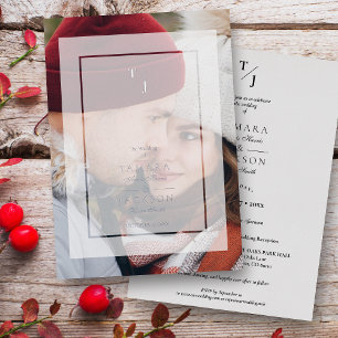 Vellum Transparency Effect Photo Wedding Initials 