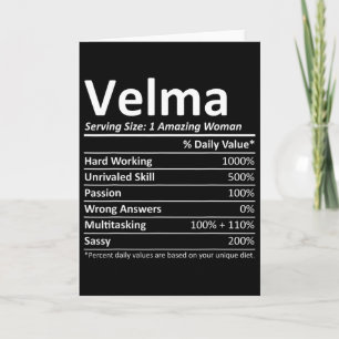 Velma Nutrition Personalized Name Funny Christmas  Card