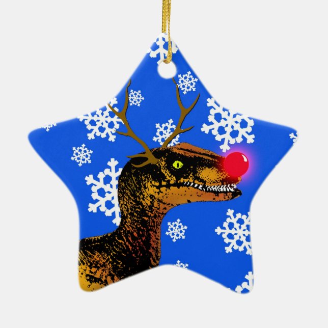 Velociraptor Christmas Ornament - Star Shape (Back)