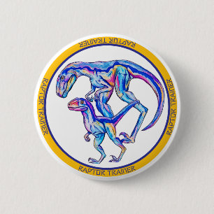 Velociraptor Cool Dinosaur  6 Cm Round Badge