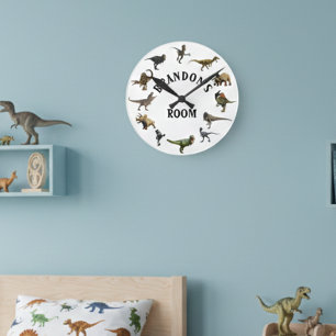 Velociraptor Dinosaur Jurassic Age Tyrannosaurus  Round Clock