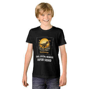 Velociraptor Dinosaur Prehistoric Moon Tri-Blend Shirt