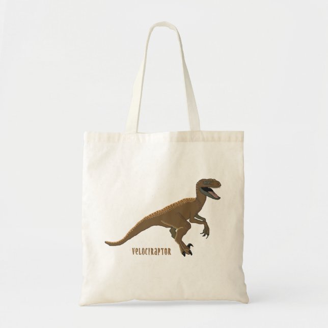 Velociraptor Dinosaur Tote Bag (Front)