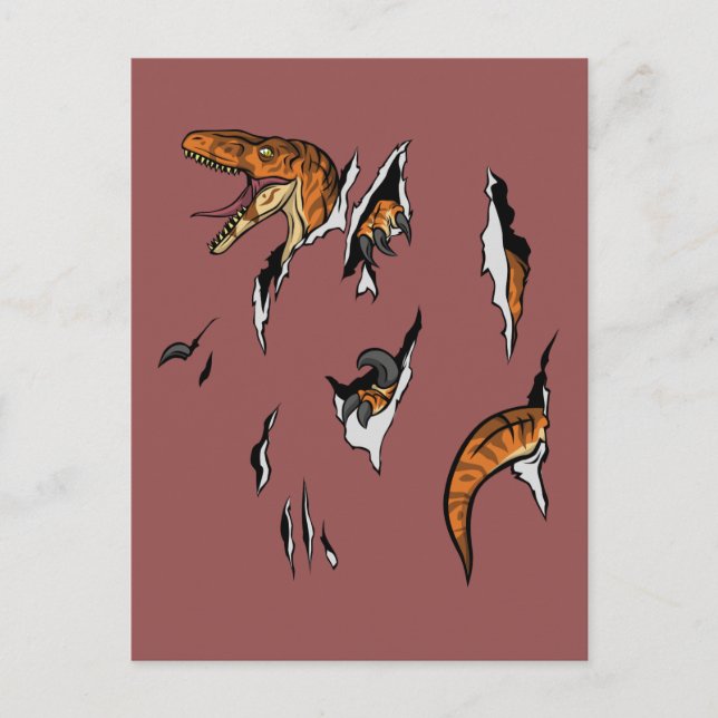 Velociraptor Escape Postcard (Front)