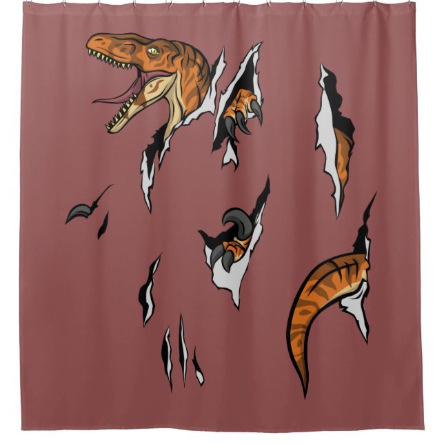Velociraptor Escape Shower Curtain (Front)