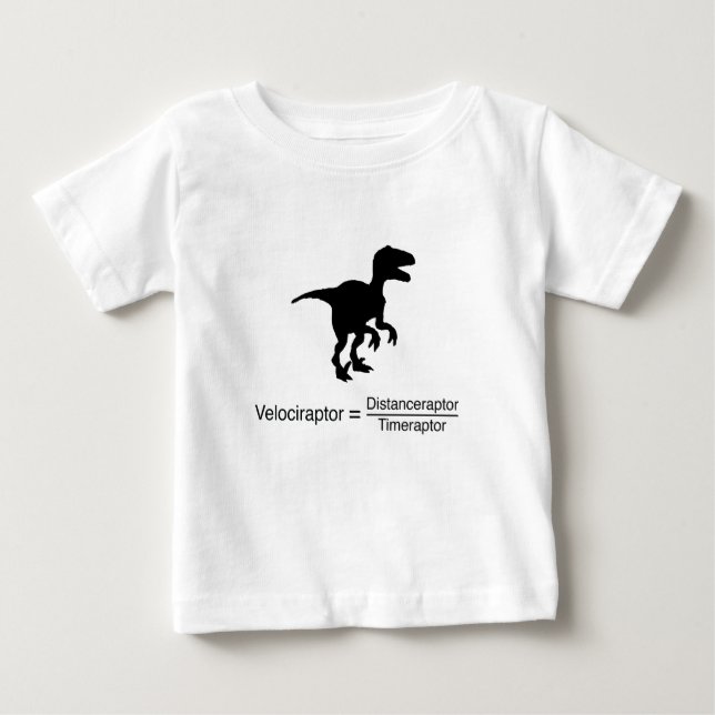 velociraptor funny science baby T-Shirt (Front)