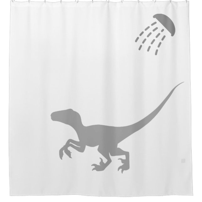 Velociraptor Hiding Behind Your Shower Curtain (Front)