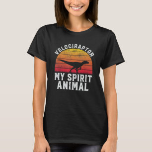 Velociraptor My Spirit Animal - Dinosaur Retro Pal T-Shirt