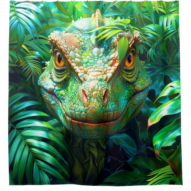 Velociraptor Shower Curtain (Front)