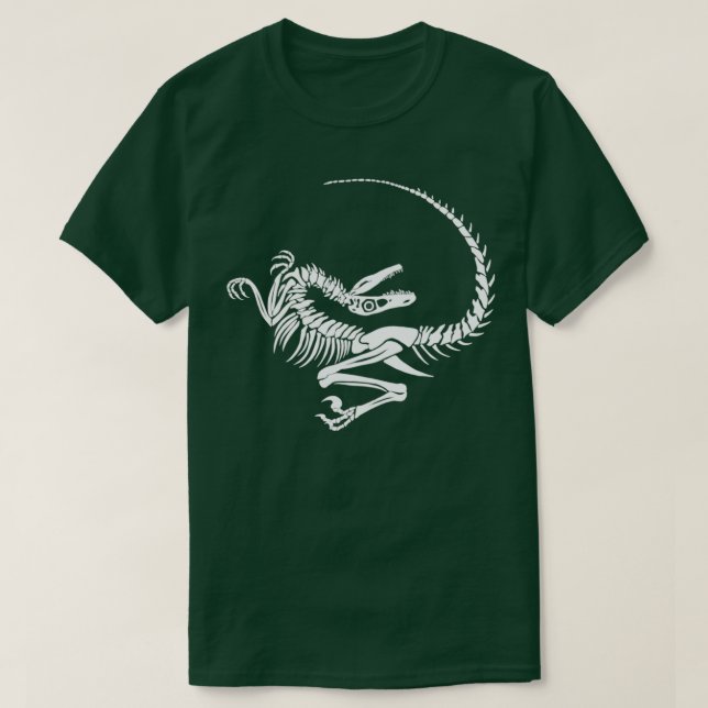 Velociraptor Skeleton Inverted T-Shirt (Design Front)