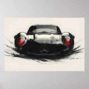 Velocity in Monochrome: The Classic Car Elegance Poster
