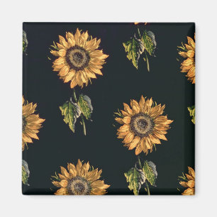 Velours au Sabre silk decoration of Sunflowers Magnet