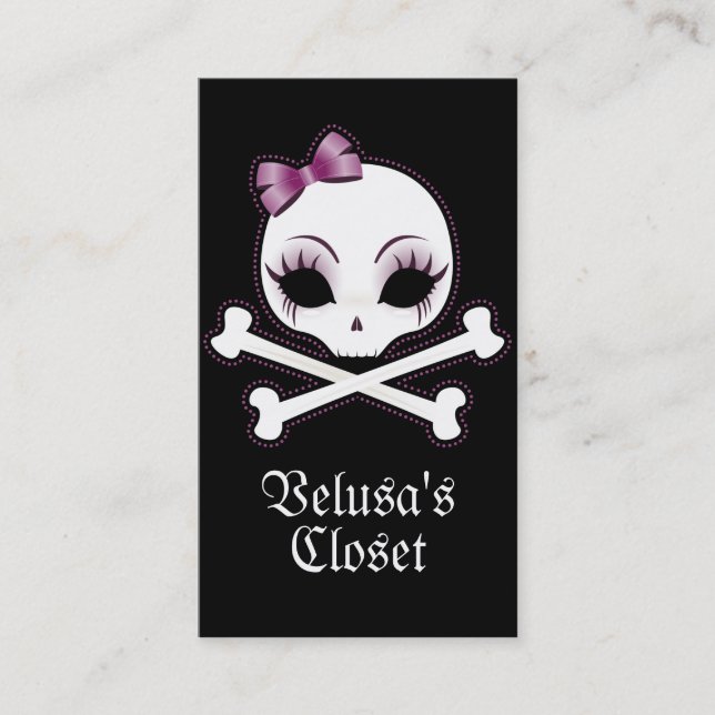 VelusaSkullie Business Card (Front)