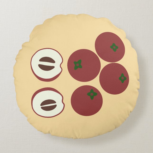 Velvet Apple Round Pillow  (Front)