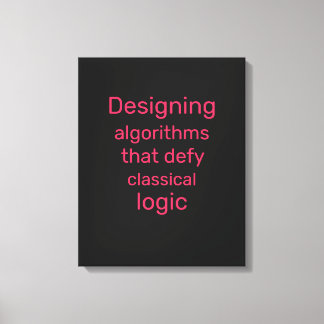 Velvet Black Neon Red Rubik Quantum Canvas Print