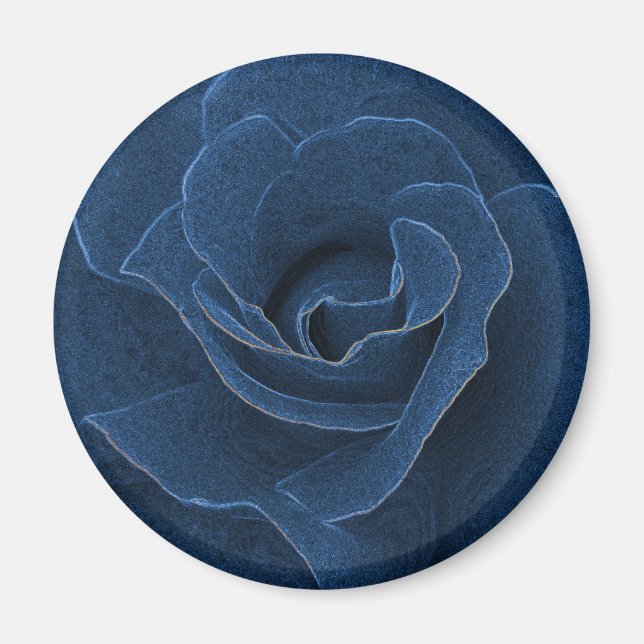 Velvet blue rose magnet (Front)
