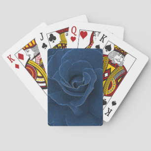 Velvet blue rose playing cards