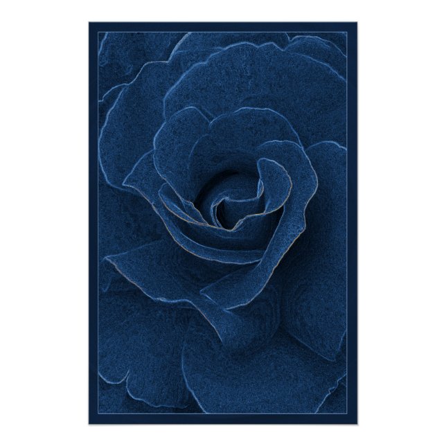 Velvet blue rose poster (Front)