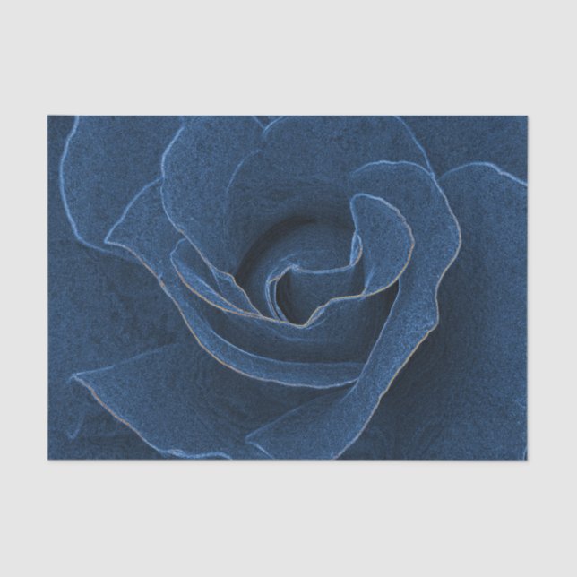 Velvet blue rose tissue paper (Front)