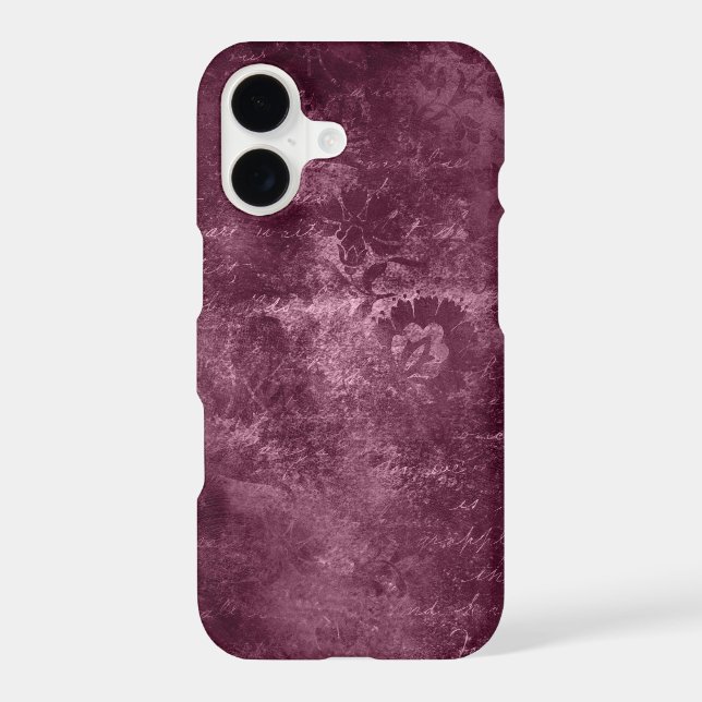 velvet burgundy floral iPhone case (Back)