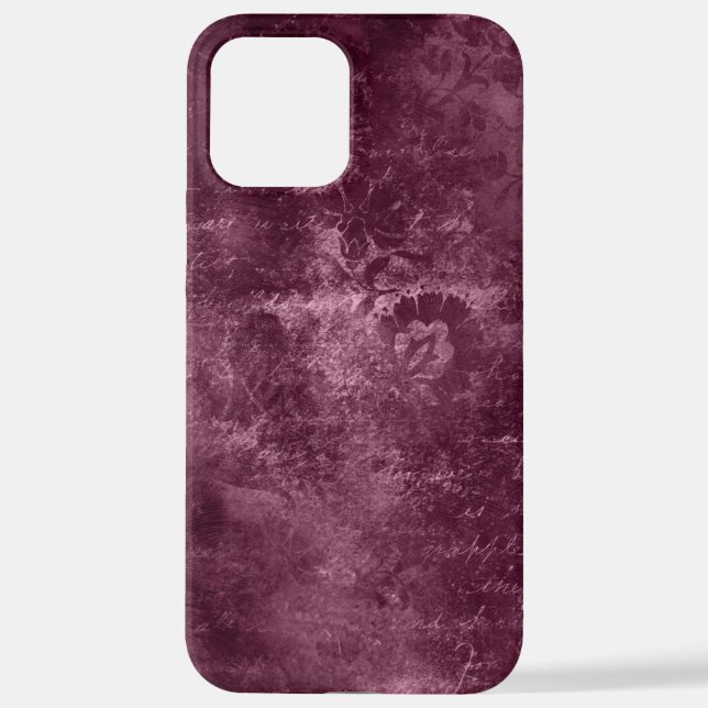 velvet burgundy floral iPhone case (Back)