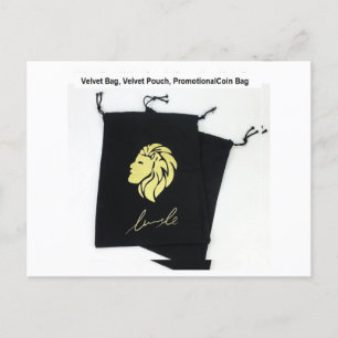Velvet Coin Bag, Velvet Pouch, Logo Print Bags Postcard