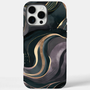 Velvet Eclipse   Dark Marble Gold Flow iPhone 16 Pro Max Case