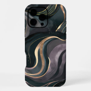 Velvet Eclipse Dark Marble Gold Flow iPhone 16 Pro Max Case