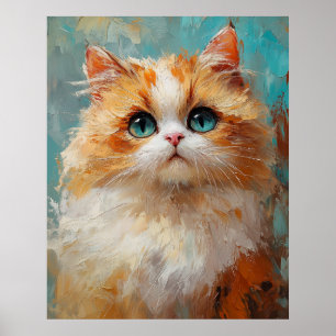 Velvet-Furred Persian Kitten Painting Poster
